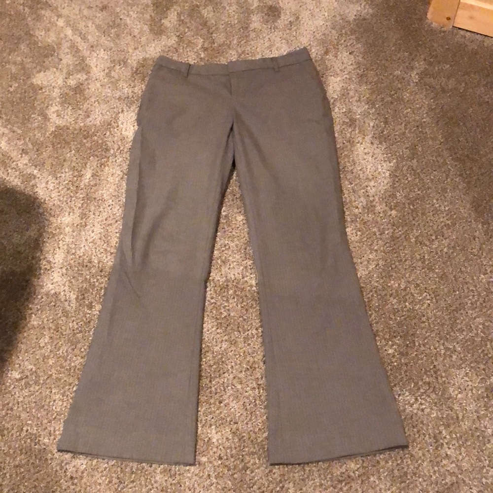 Pinstripe dress pants.